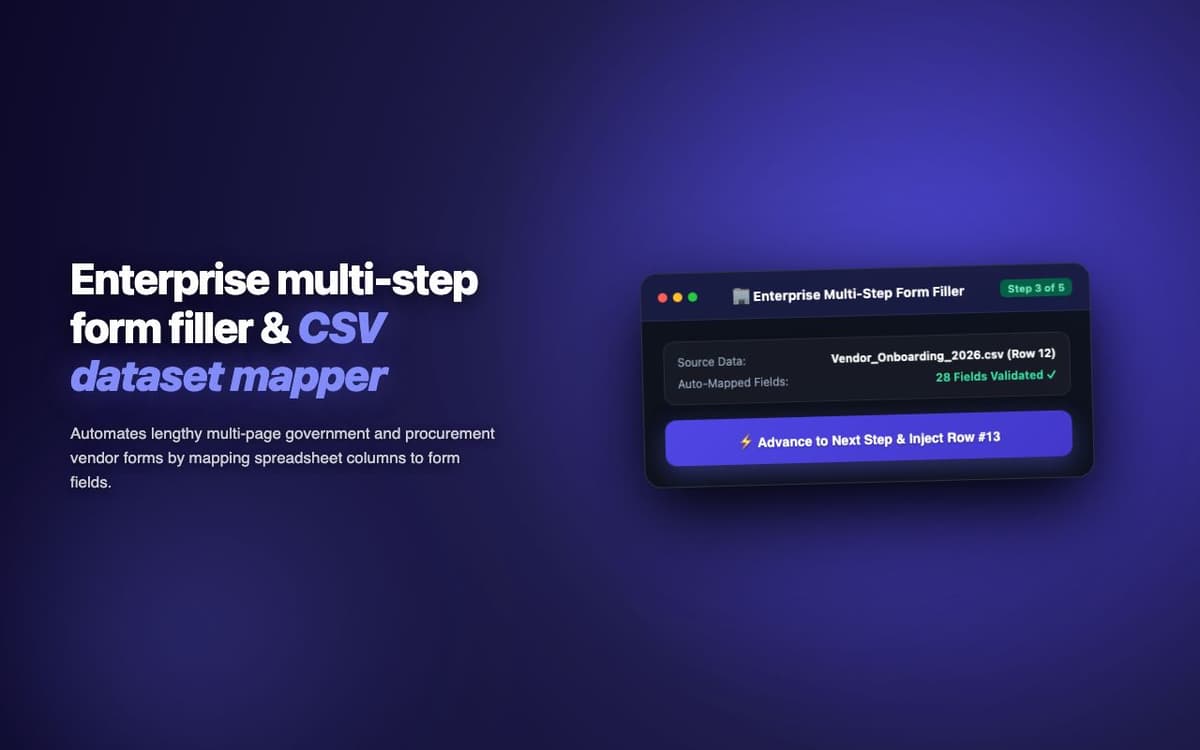 FormFiller Enterprise — Intelligent Multi-Field Form Autofill Chrome Extension