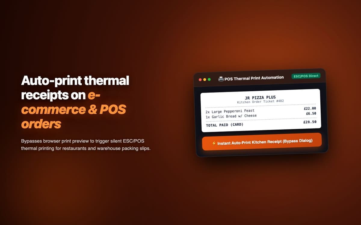 POS Print Shortcut — Thermal Receipt Printer One-Click Trigger Extension