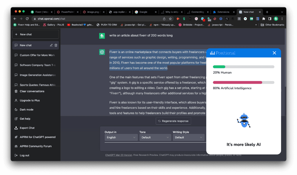 Positional AI — Real-Time AI Content Detection & Human vs. AI Authenticity Score Extension