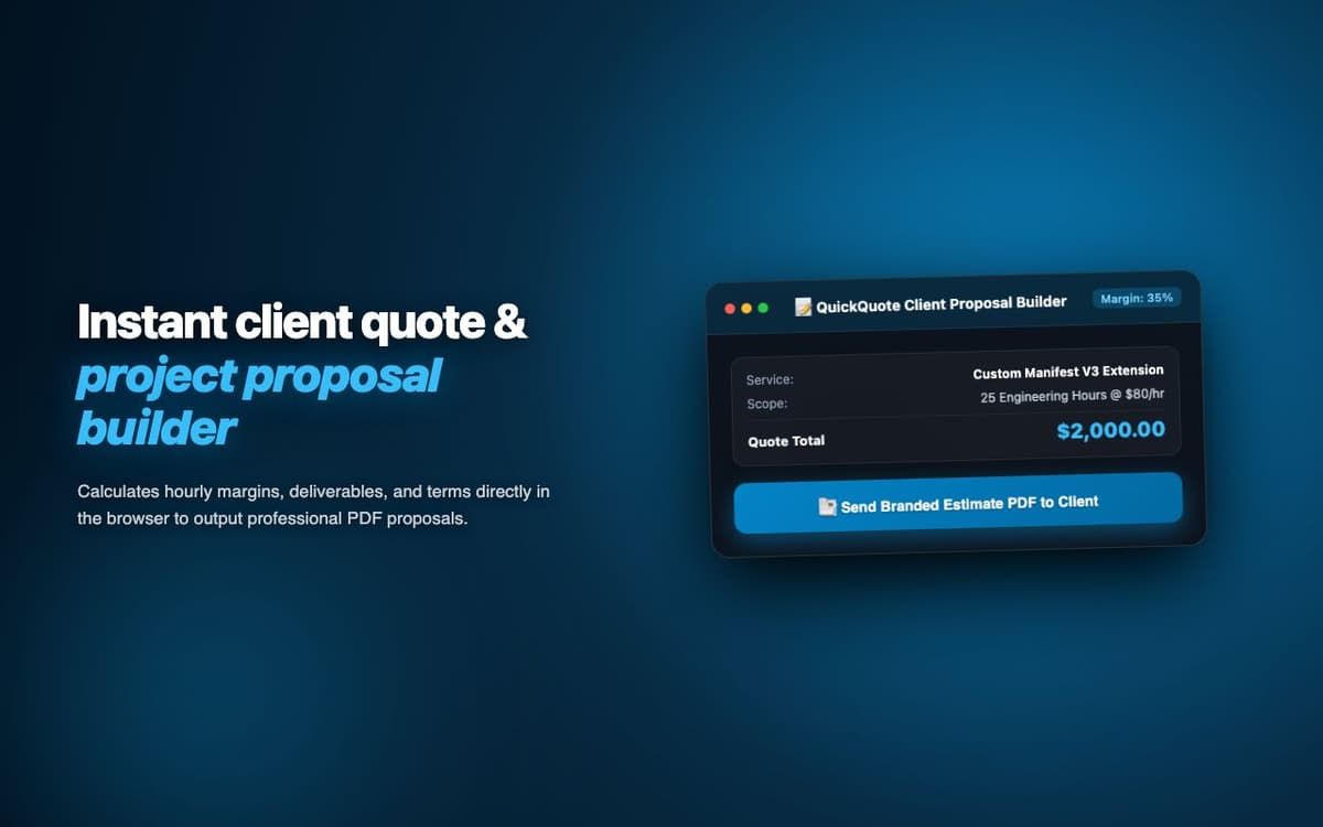 QuickQuote Generator — Instant Sales Quote & Proposal Auto-Generation Extension