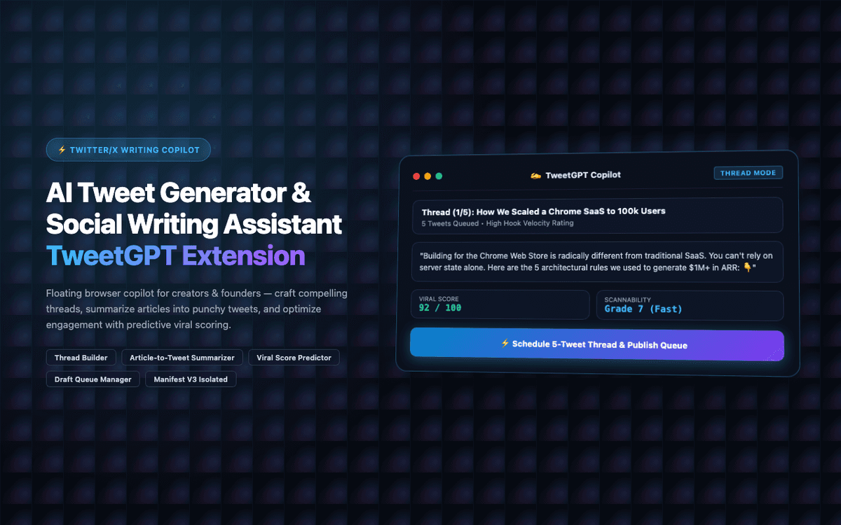 TweetGPT Extension — AI Tweet Generator & Twitter/X Writing Assistant